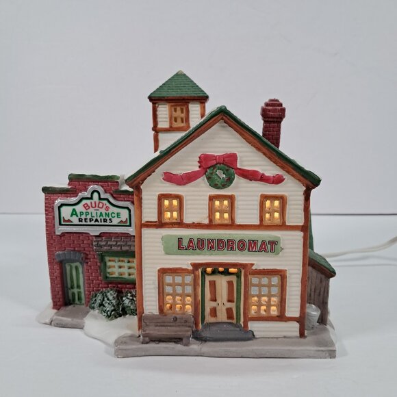 Lemax Lighted House 1998 Buds Appliance Laundromat 85281 Light and Box included - Picture 1 of 13